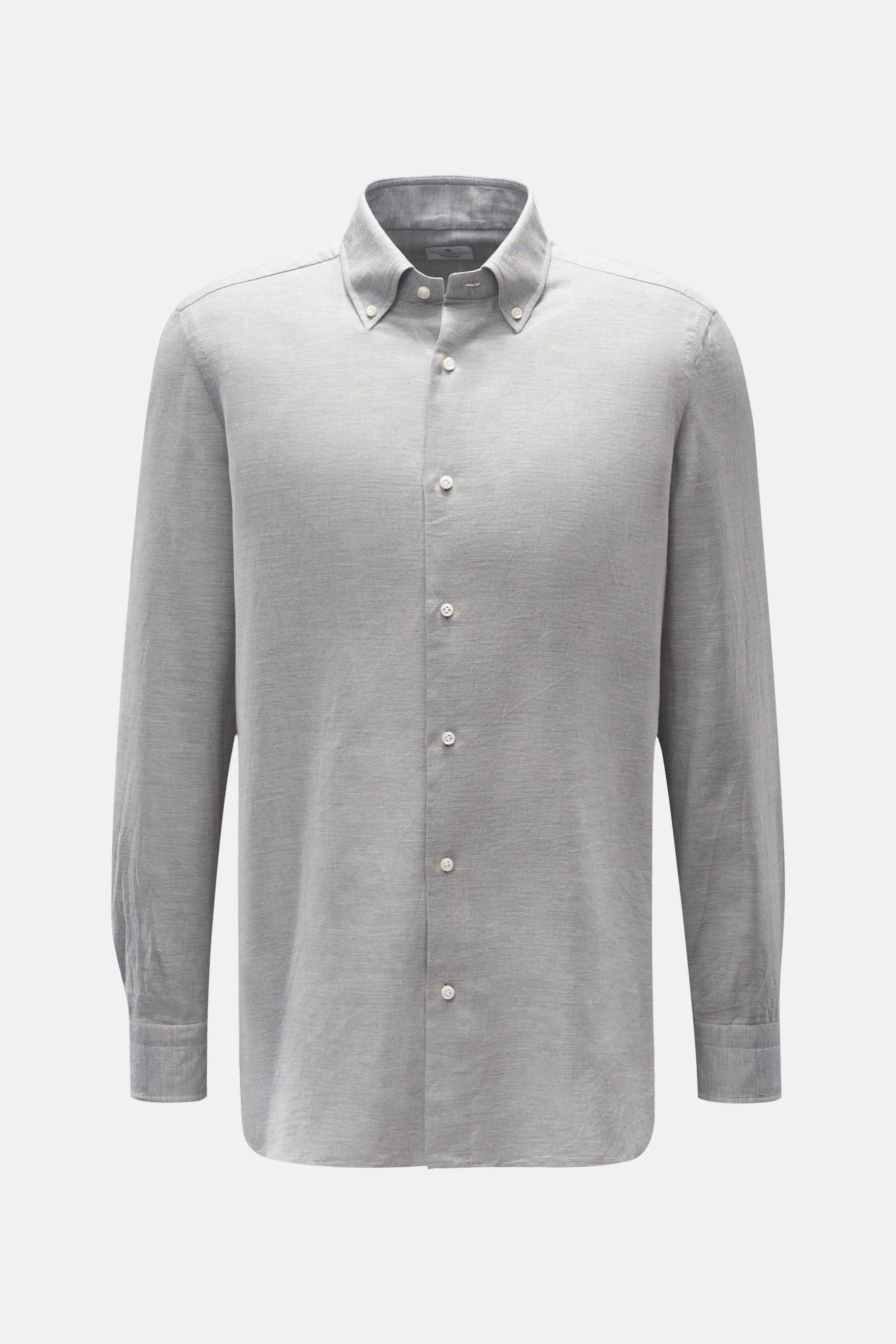 Giampaolo Casual Hemd Button-Down-Kragen hellgrau meliert