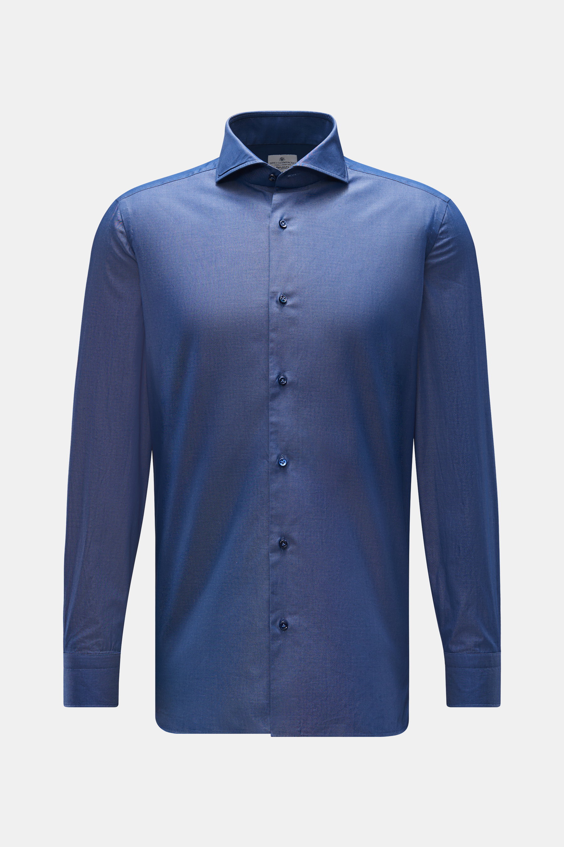 Giampaolo Casual-Hemd Haifisch-Kragen dunkelblau meliert