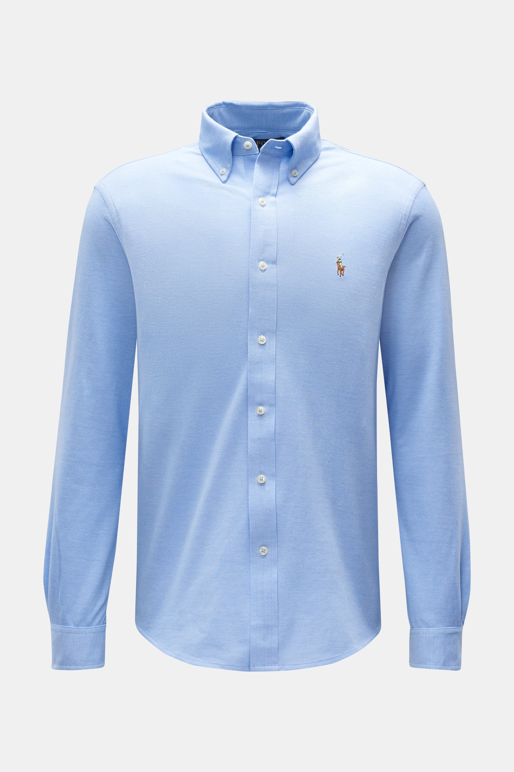 Polo Ralph Lauren Piqué-Hemd Button-Down-Kragen hellblau