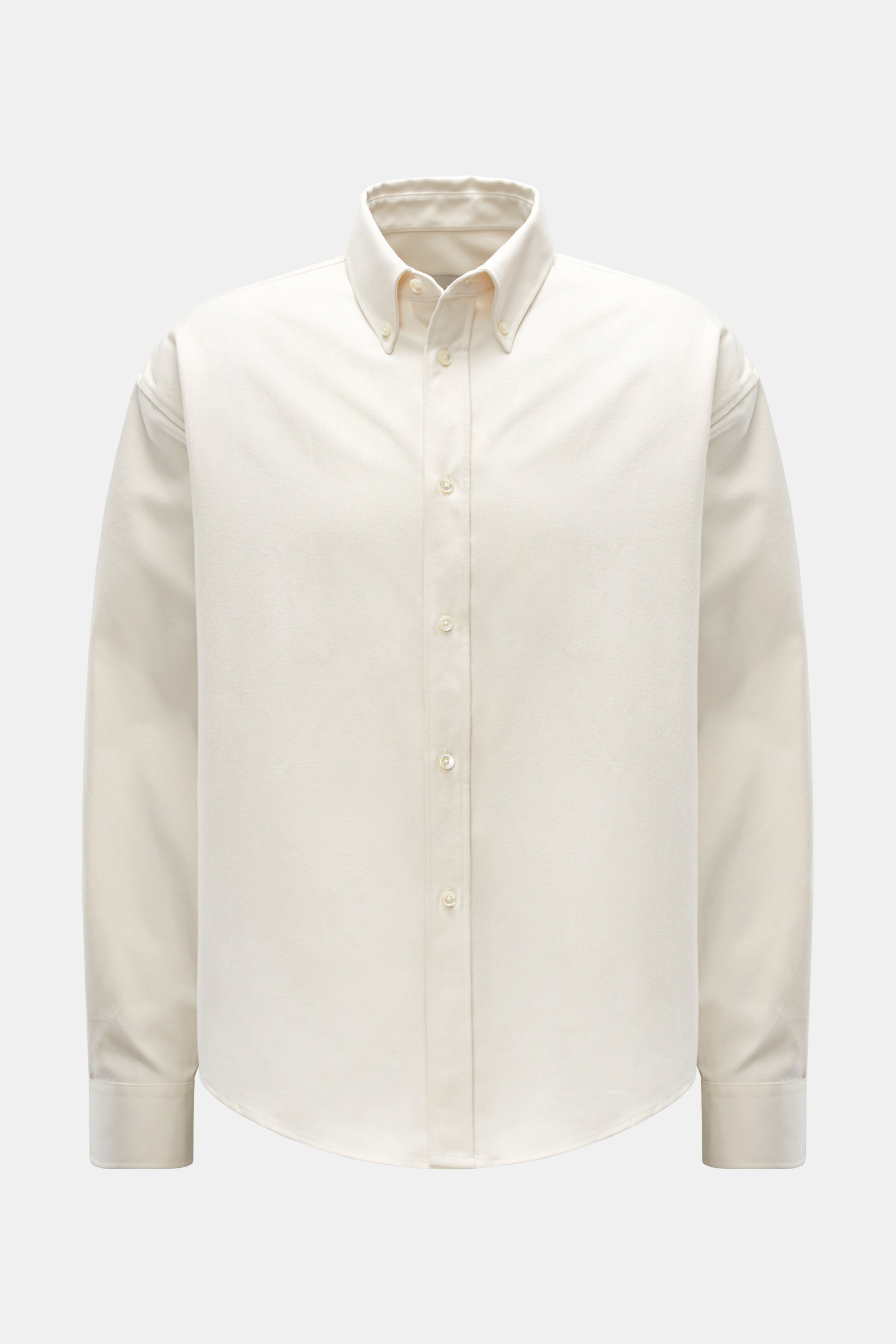 Ami Paris Flanellhemd Button-Down-Kragen offwhite