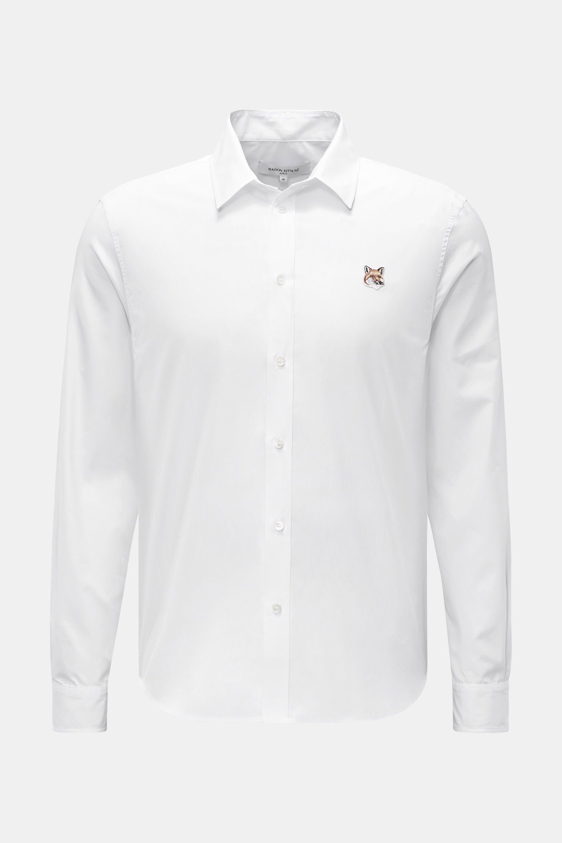Maison Kitsuné Casual Hemd Kent-Kragen weiß