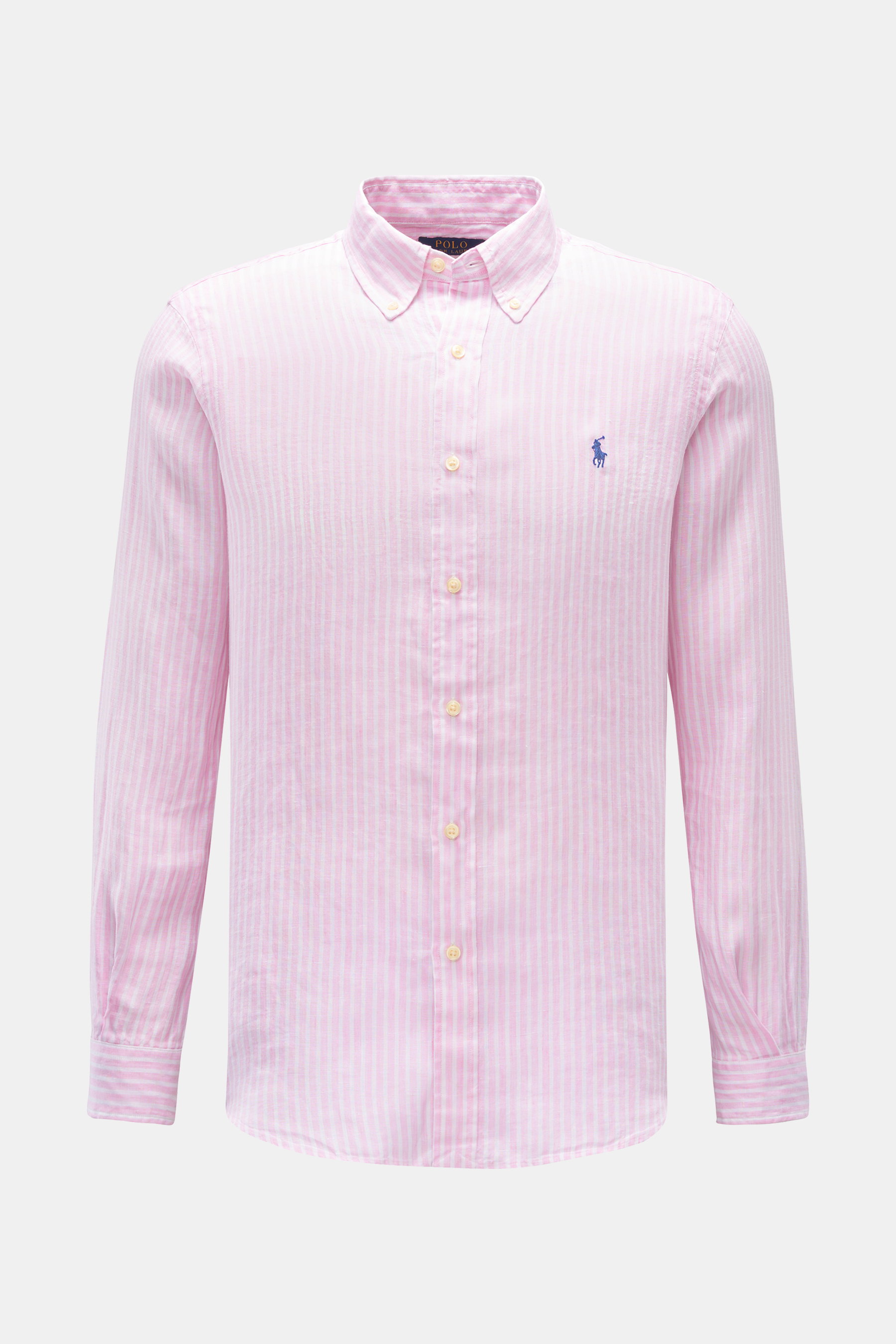 Polo Ralph Lauren Leinenhemd Button-Down-Kragen rosé/weiß gestreift