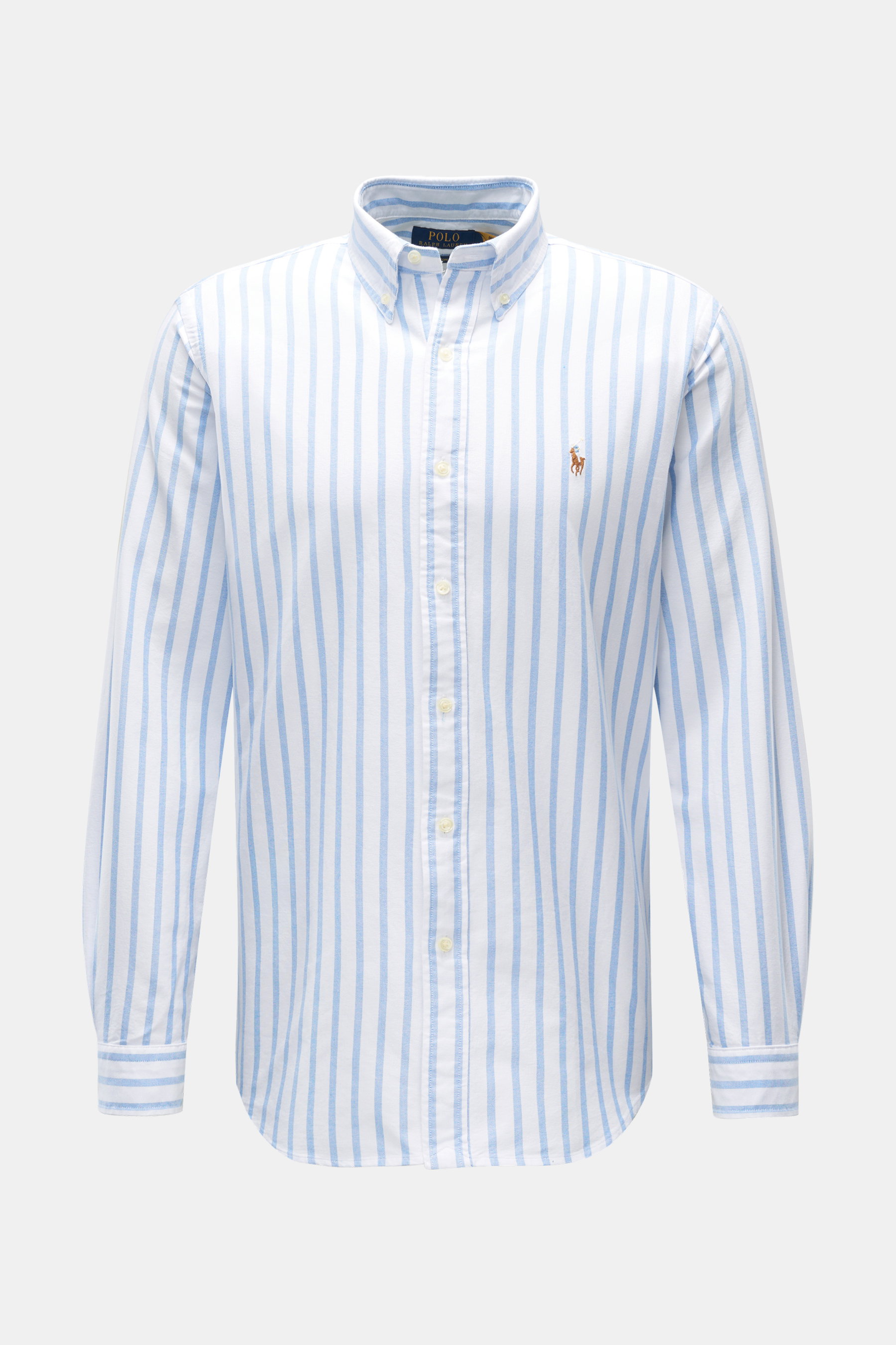 Polo Ralph Lauren Oxford-Hemd Button-Down-Kragen weiß/hellblau gestreift