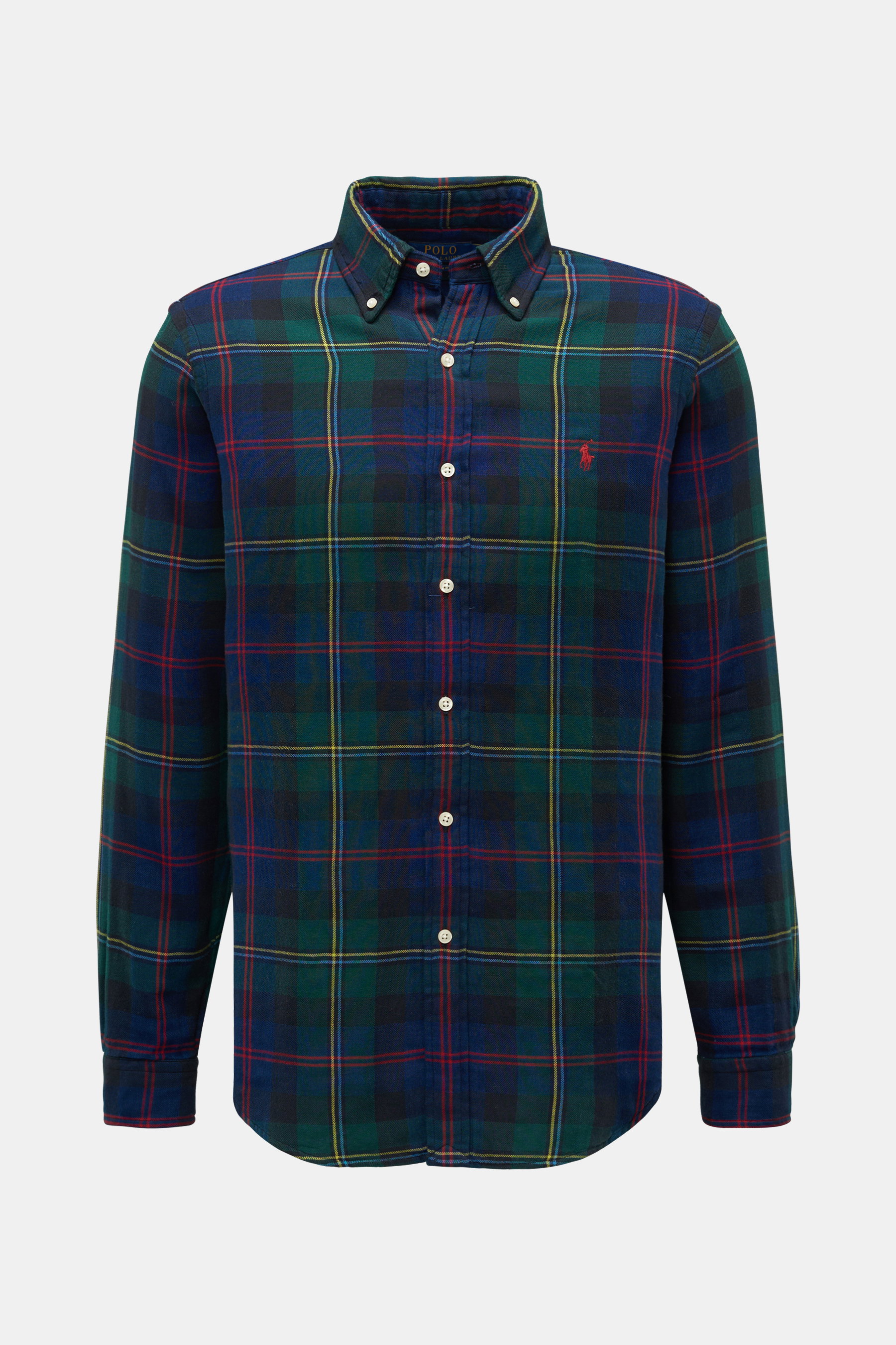 Polo Ralph Lauren Flanellhemd Button-Down-Kragen navy/dunkelgrün/rot kariert