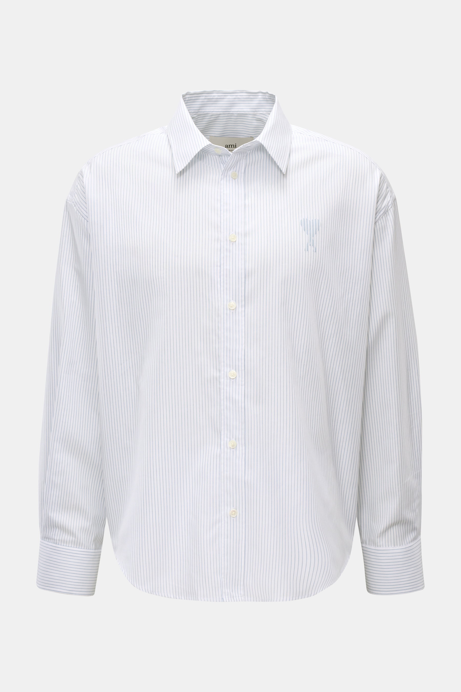 Ami Paris Casual Hemd Kent Kragen rauchblau/weiß gestreift