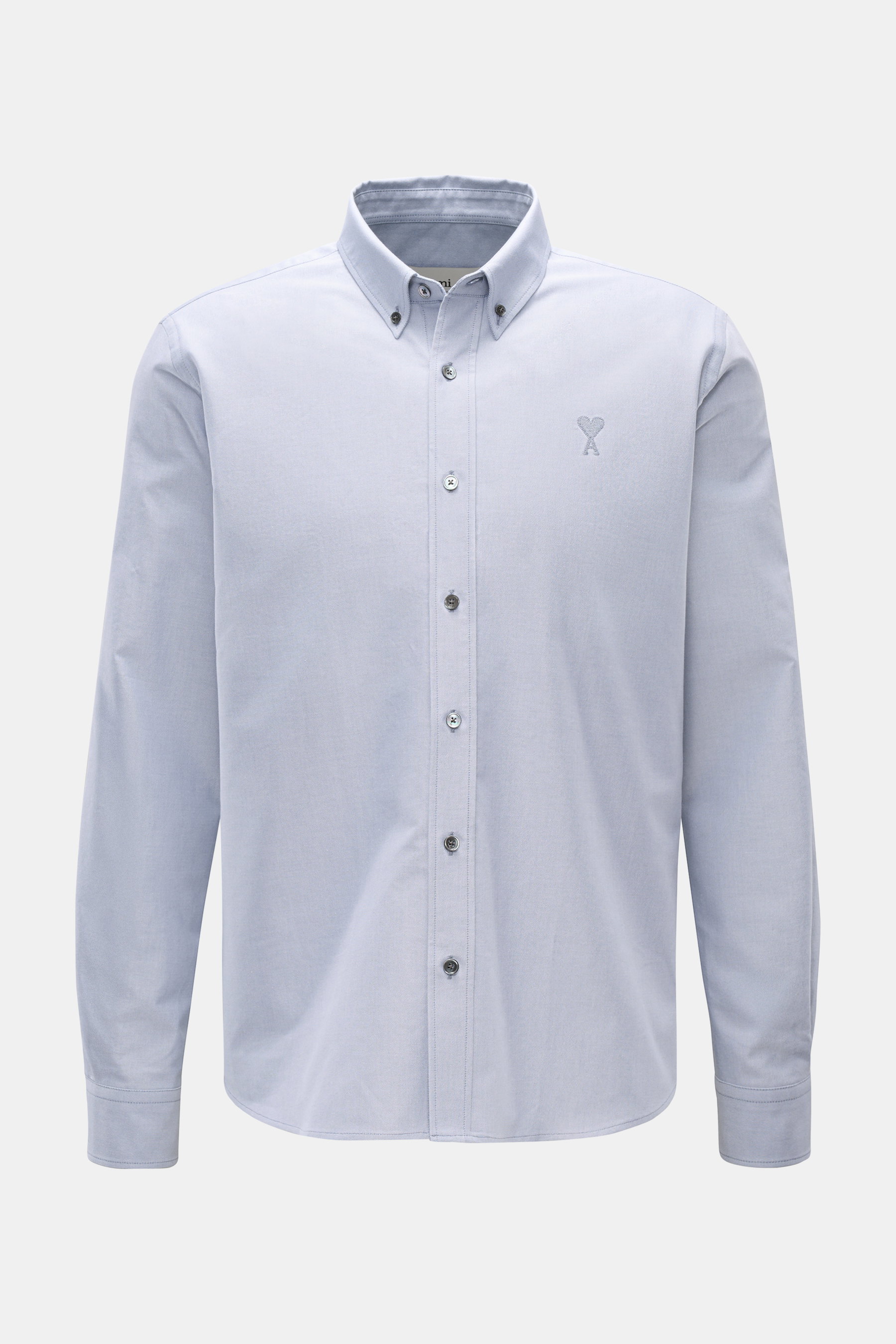 Ami Paris Oxford-Hemd Button-Down-Kragen rauchblau