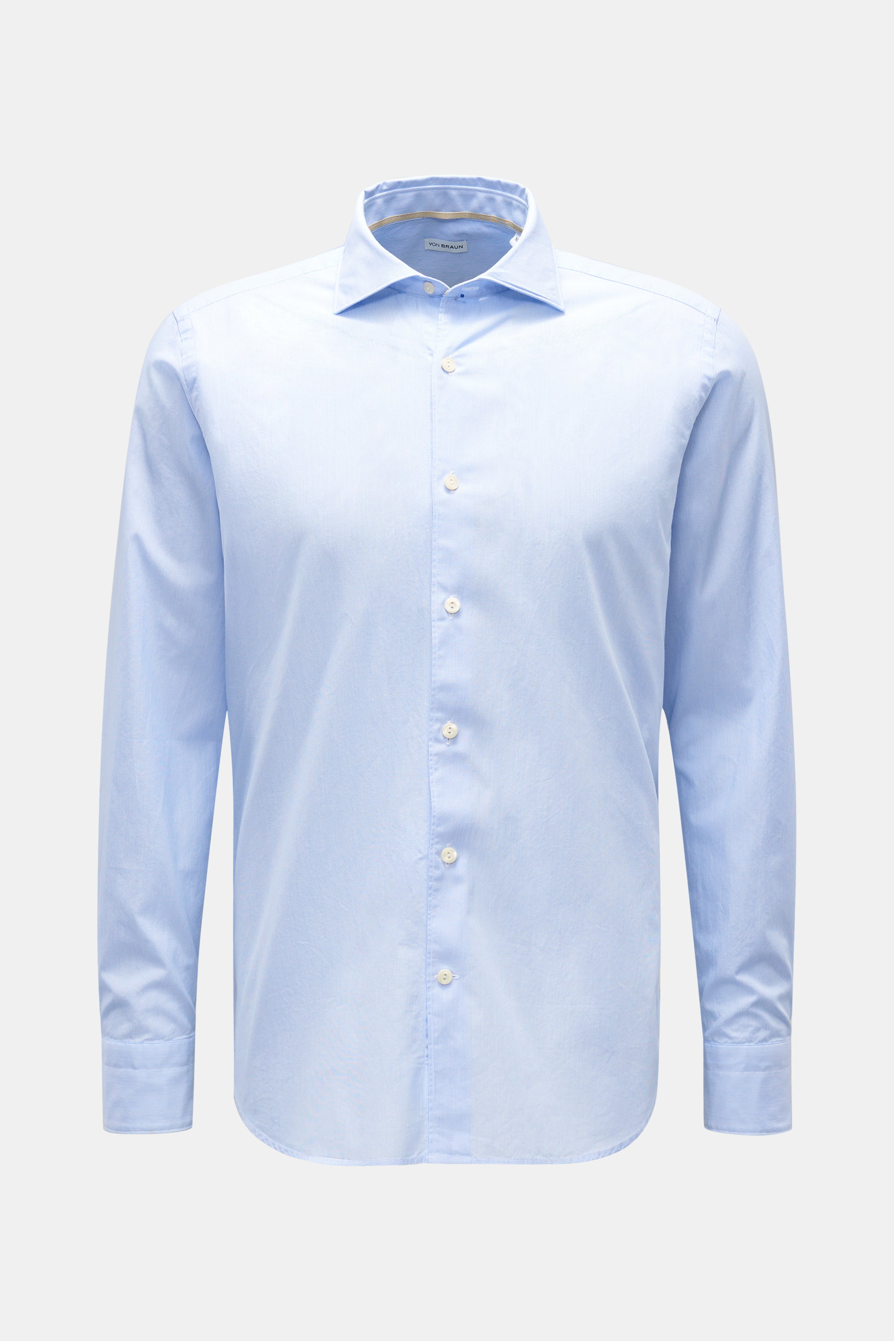 von Braun Casual Hemd Haifisch-Kragen hellblau/weiß gestreift