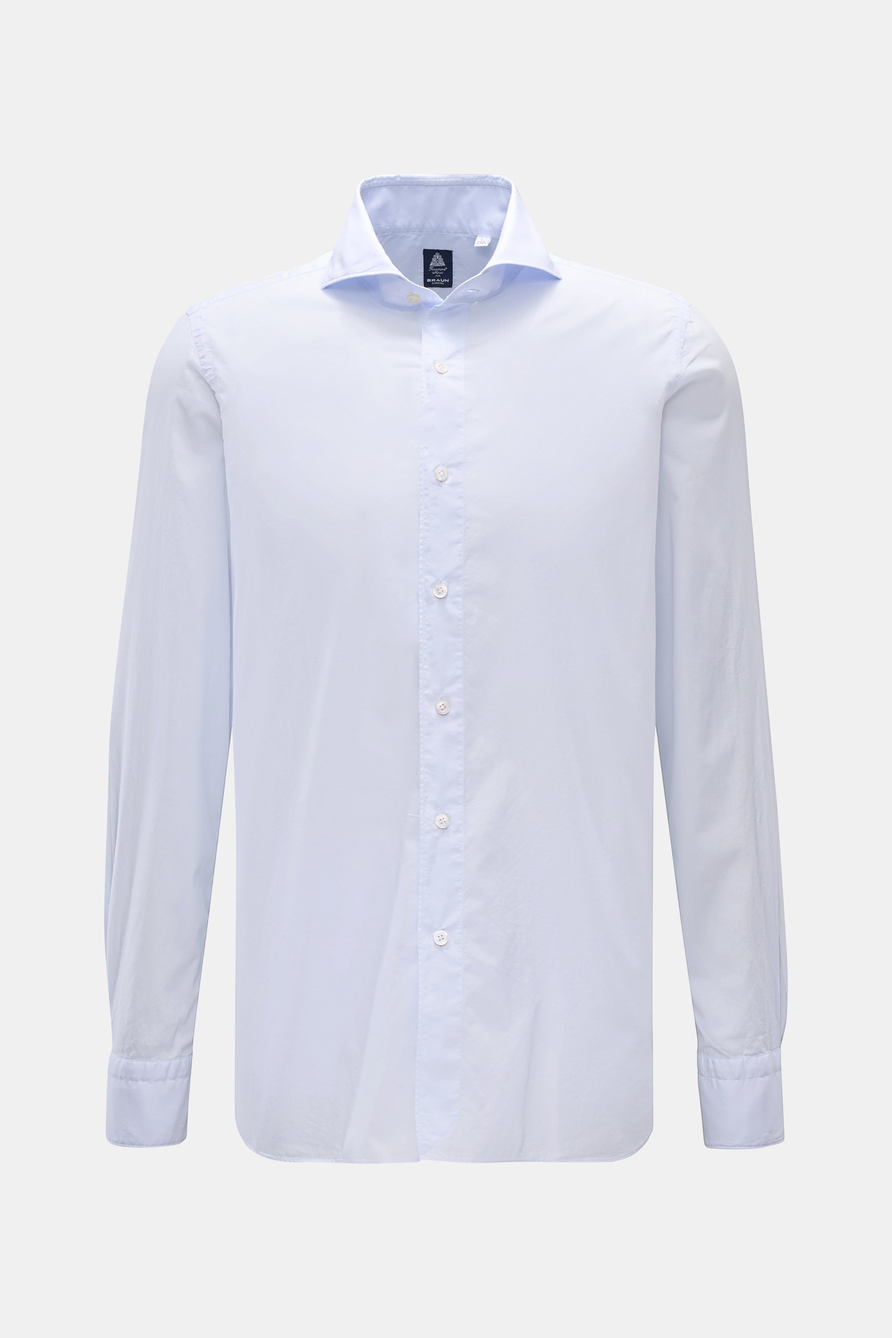 Finamore Casual Hemd 'Sergio Gaeta' Haifisch-Kragen hellblau