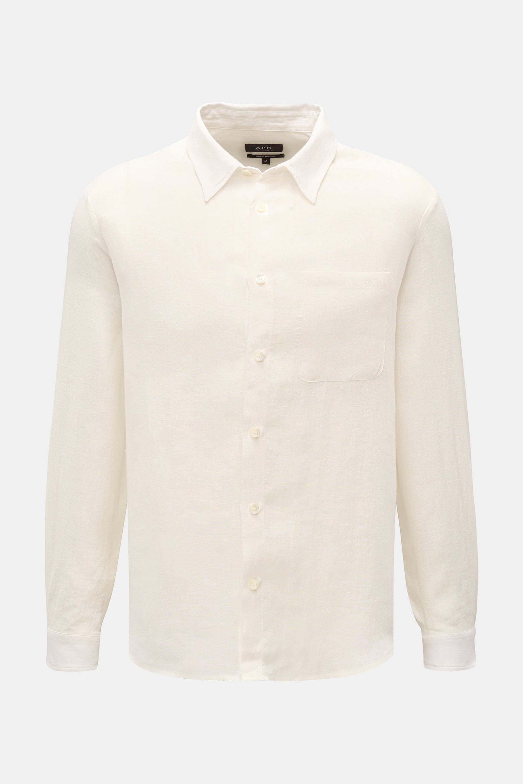 A.P.C. Leinenhemd Kent-Kragen 'Liaek' offwhite