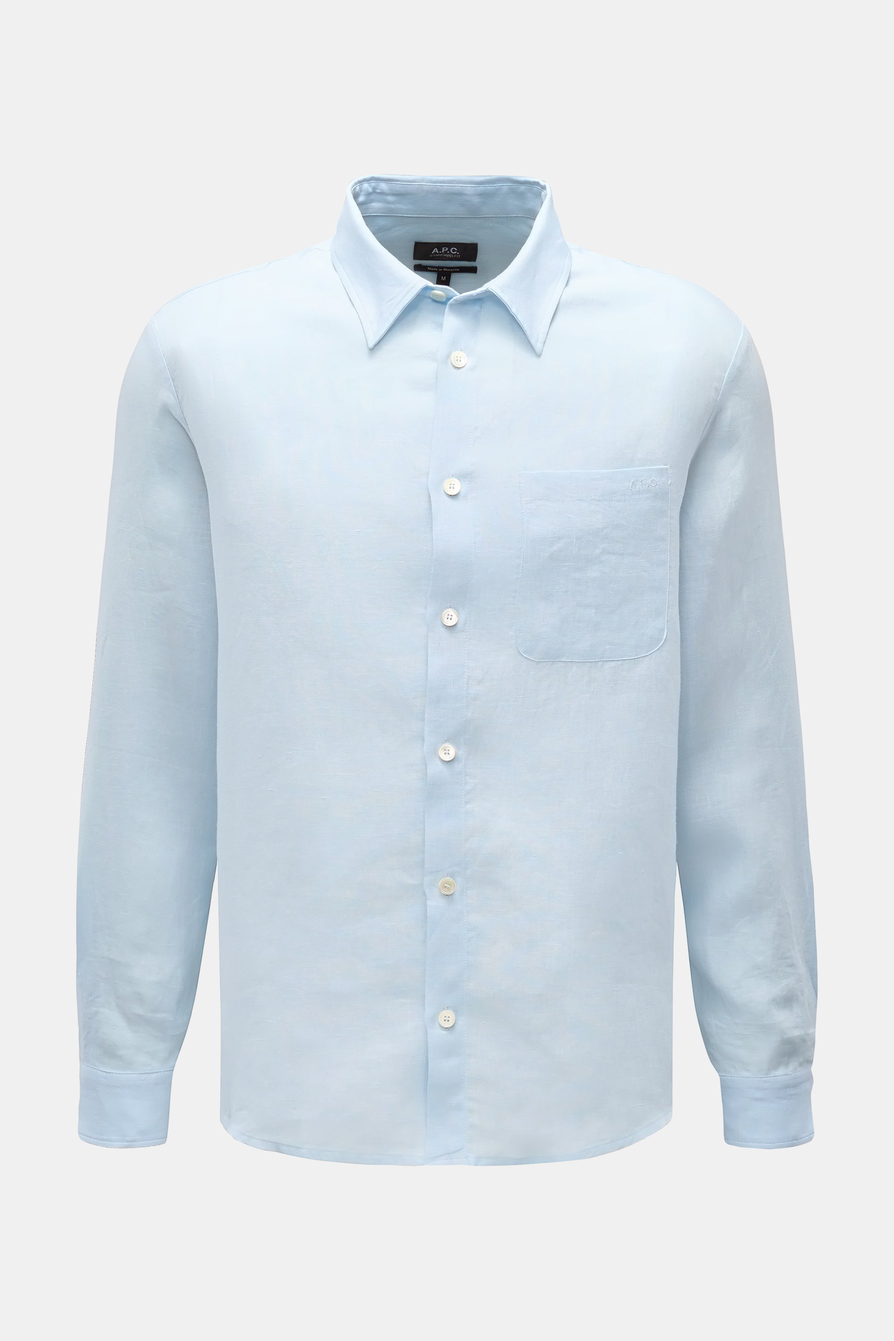 A.P.C. Leinenhemd Kent-Kragen 'Liaek' hellblau