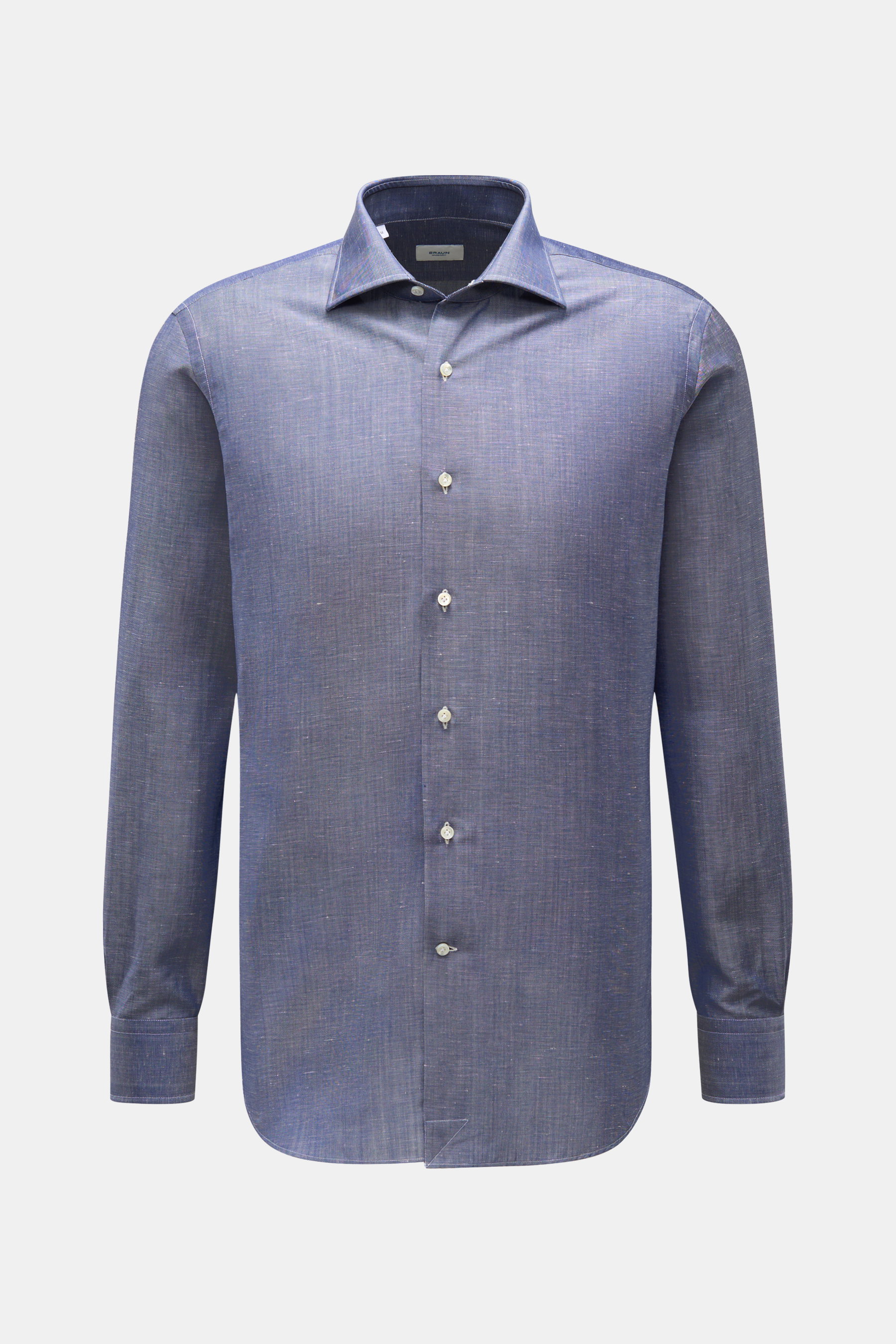 Casual Hemd Haifisch-Kragen graublau