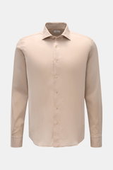 Gherardi Casual Hemd Haifisch-Kragen sand