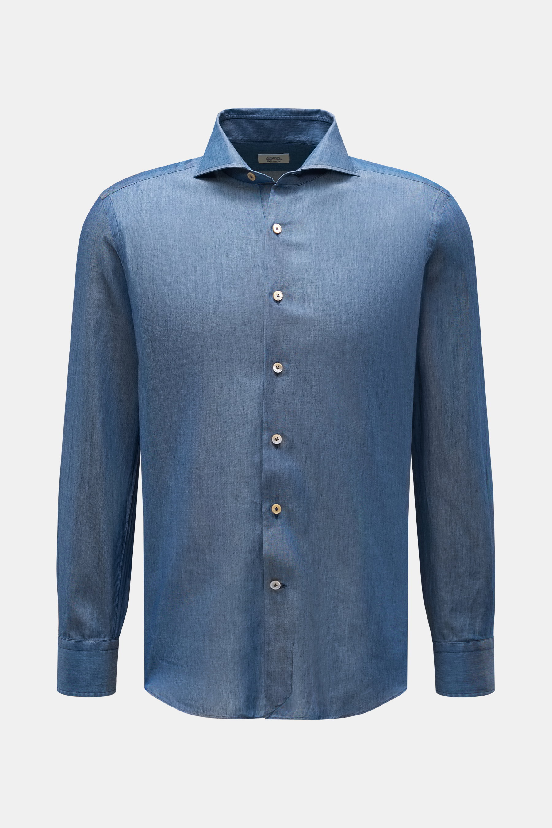 Gherardi Casual Hemd Haifisch-Kragen graublau