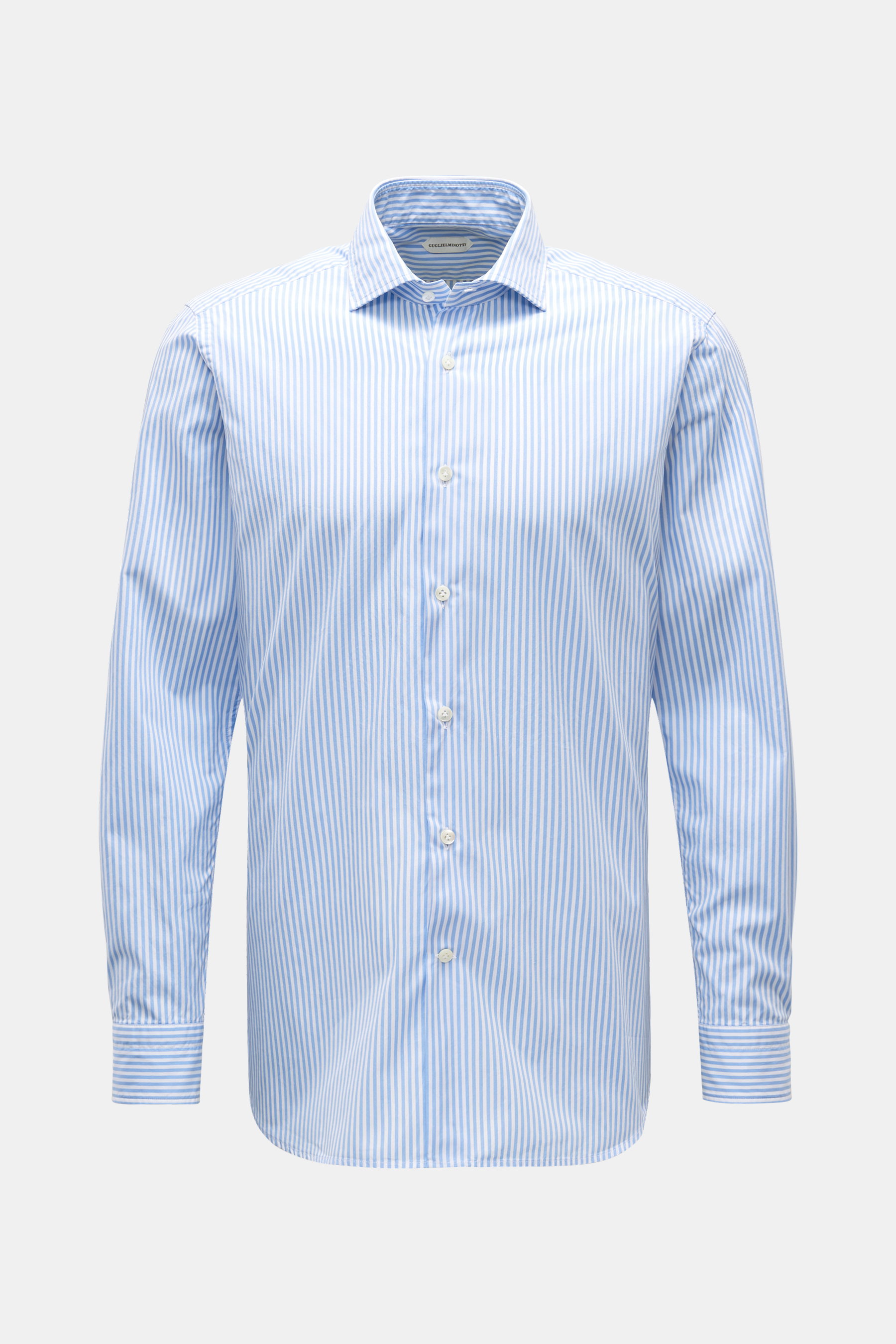 Guglielminotti Casual Hemd Haifisch-Kragen hellblau/weiß gestreift