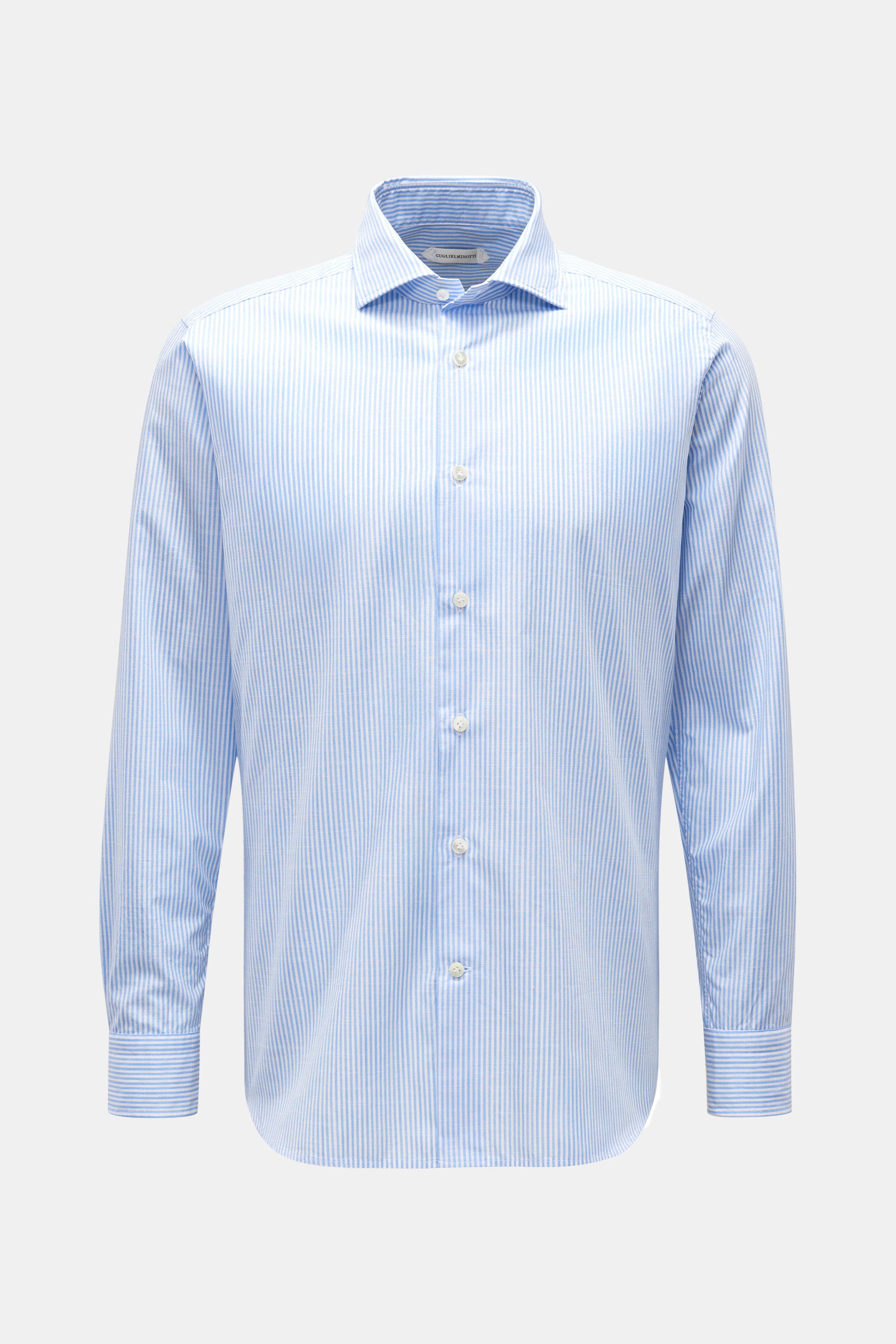 Guglielminotti Casual Hemd Haifisch-Kragen hellblau/weiß gestreift
