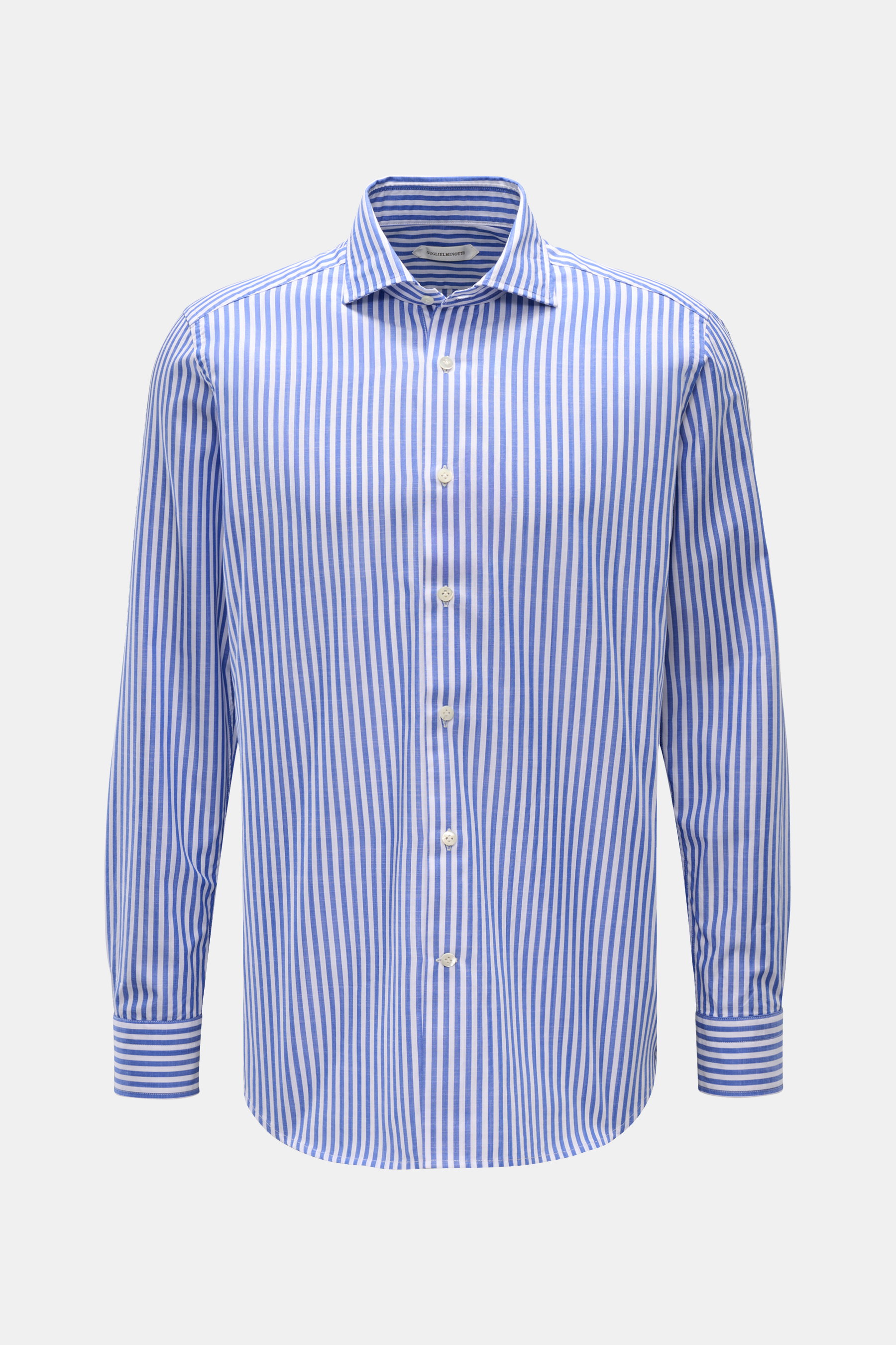 Guglielminotti Casual Hemd Haifisch-Kragen blau/weiß gestreift