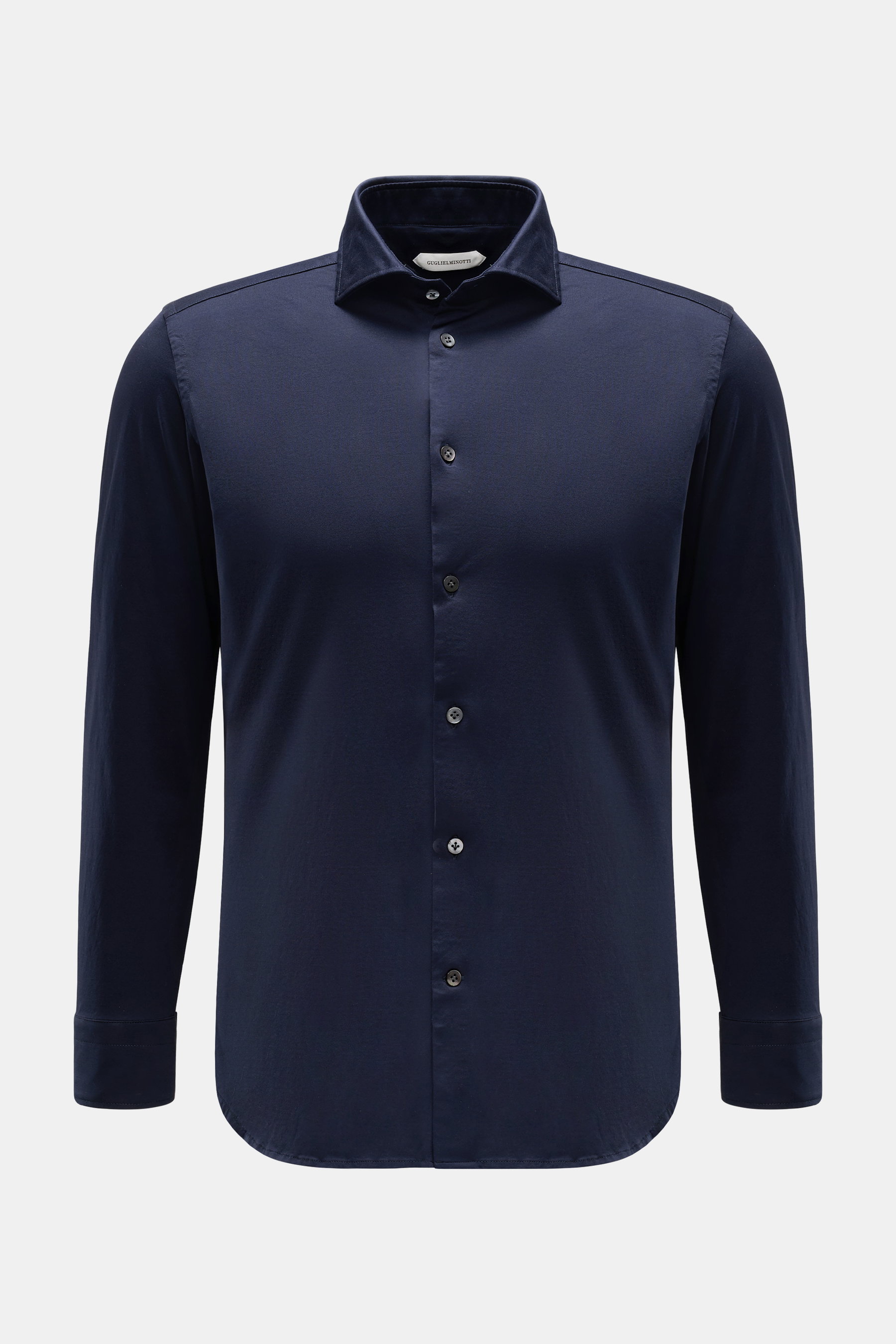Guglielminotti Jersey-Hemd Haifisch-Kragen navy