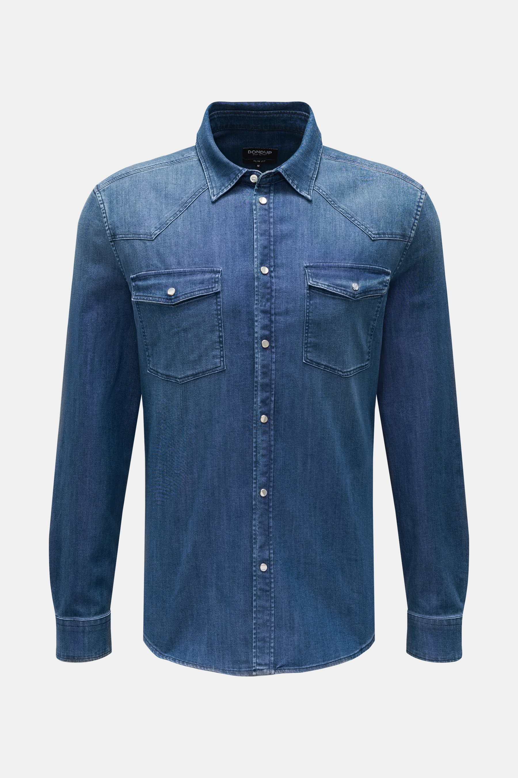 Dondup Jeanshemd schmaler Kragen dunkelblau