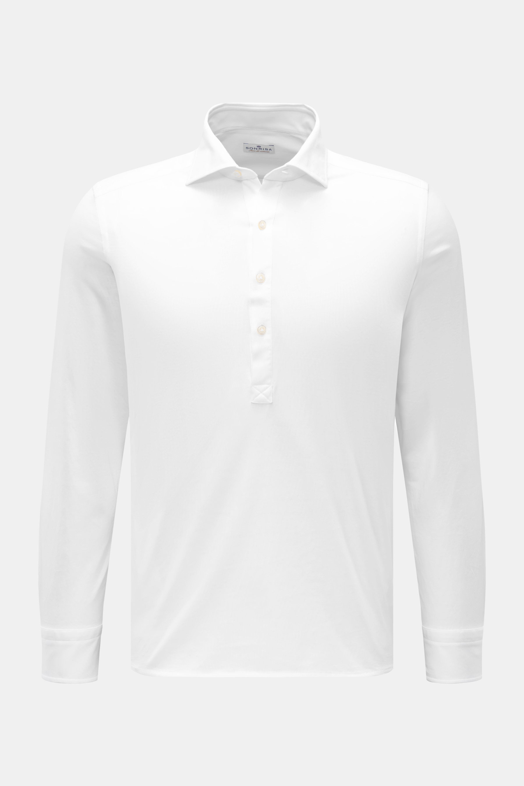 Sonrisa Jersey Popover-Hemd Haifisch-Kragen weiß
