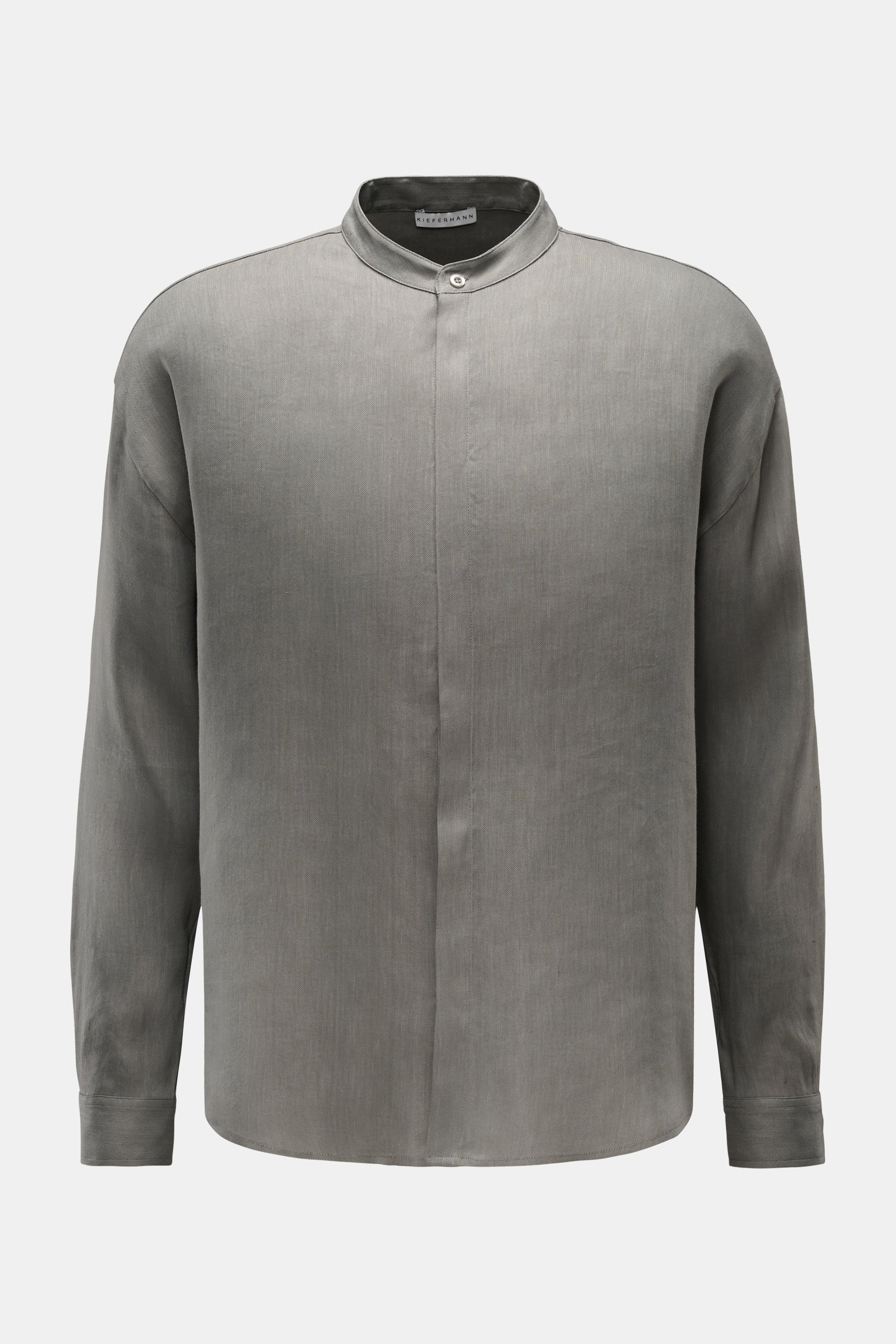 Kiefermann Casual Hemd 'Thomias' Grandad-Kragen grau