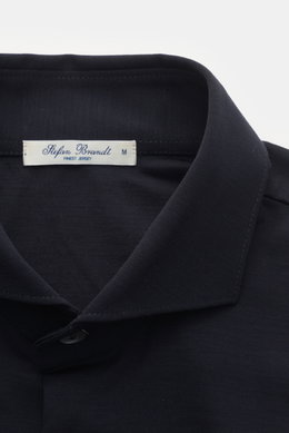 Stefan Brandt Jersey shirt 'Otis' shark collar navy