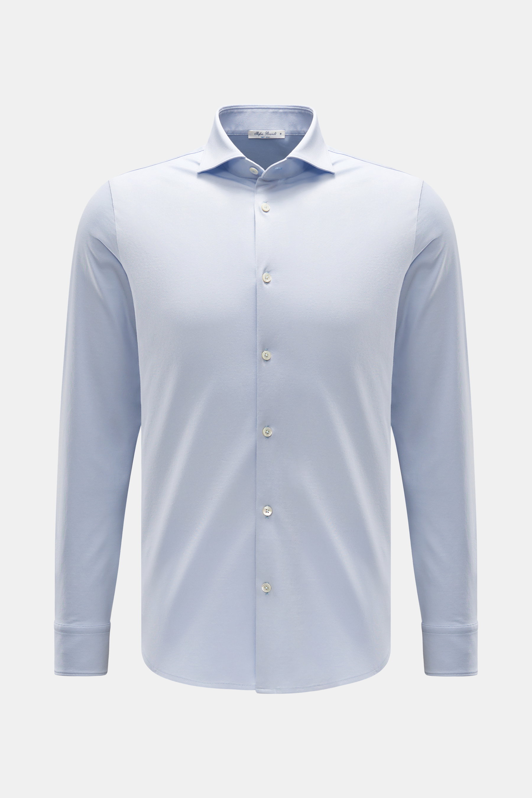 Stefan Brandt Jersey-Hemd 'Otis' Haifisch-Kragen hellblau