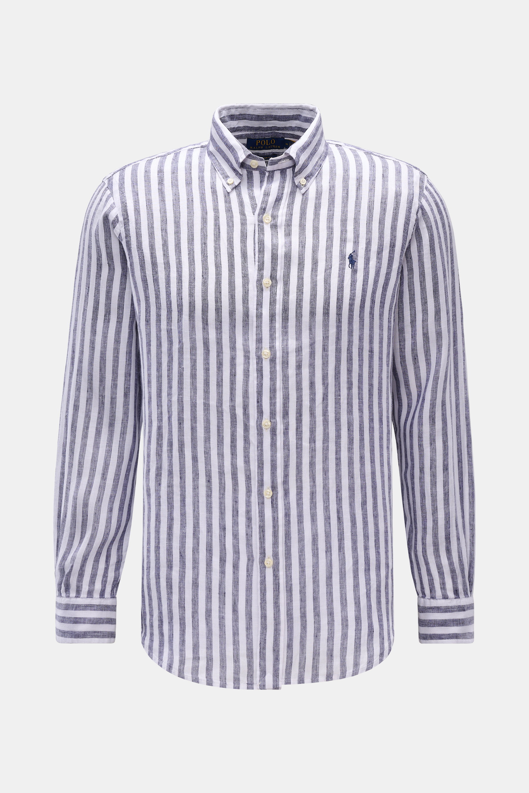 Polo Ralph Lauren Leinenhemd Button-Down-Kragen graublau/weiß gestreift