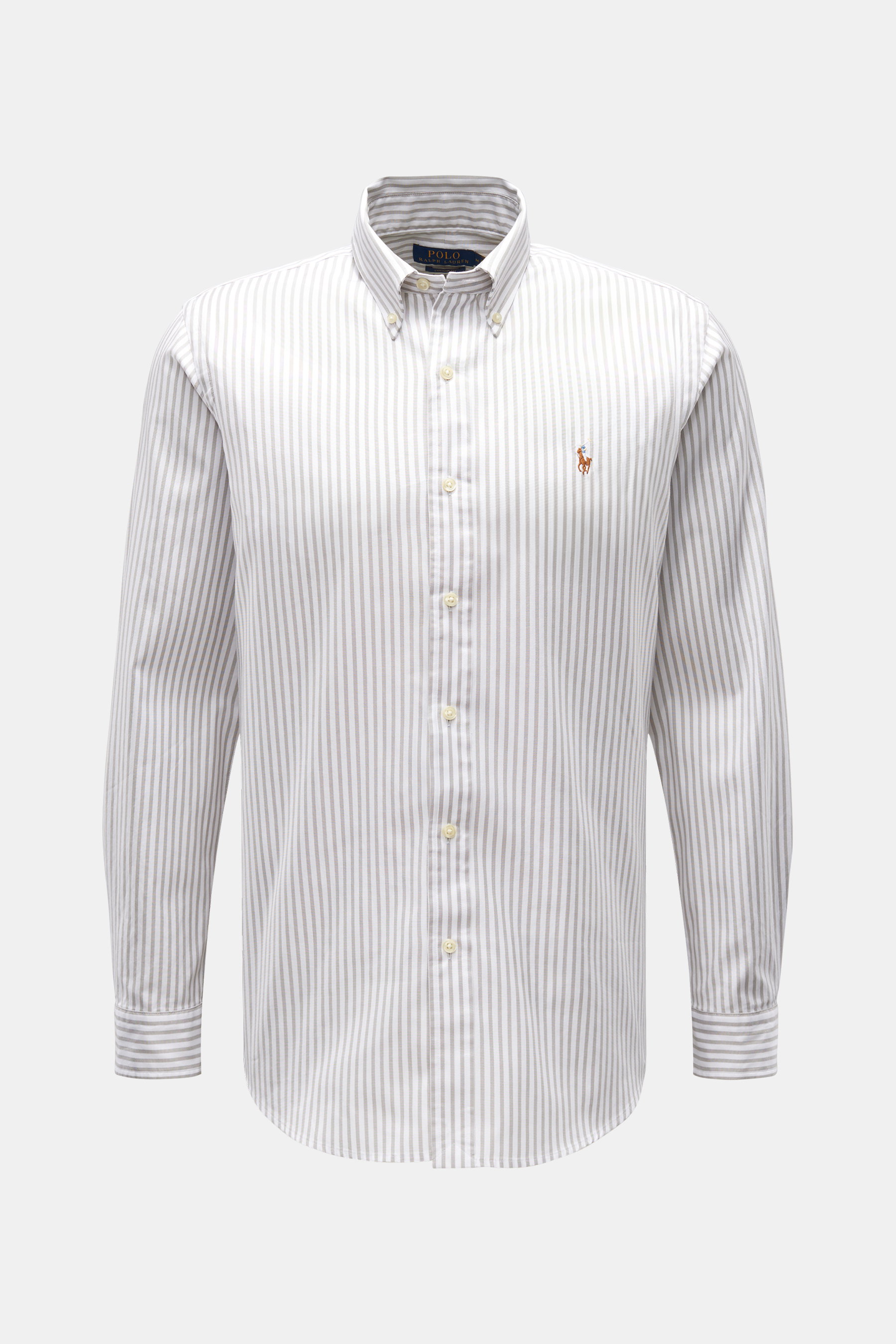 Polo Ralph Lauren Oxford-Hemd Button-Down-Kragen grau/weiß gestreift