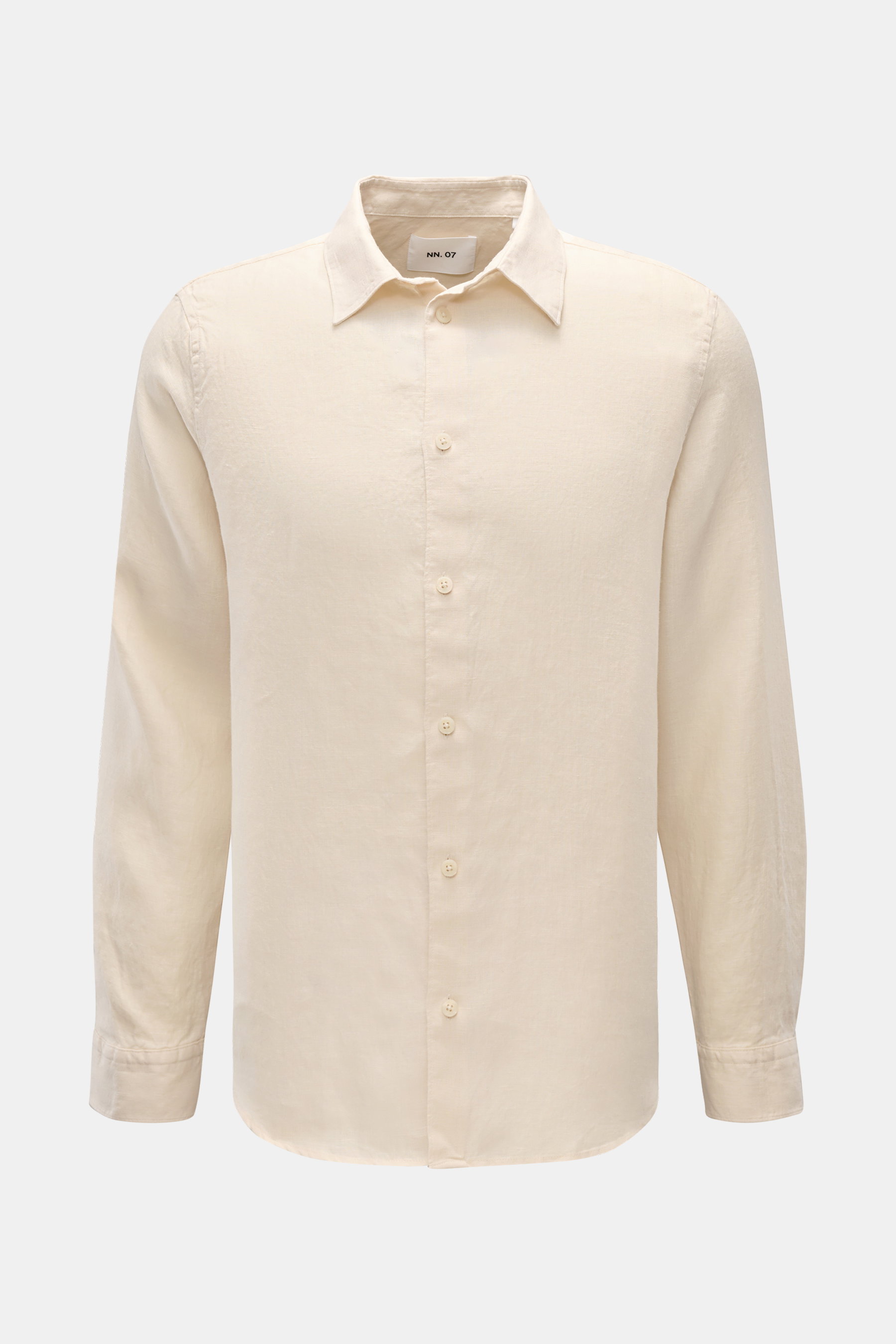 NN.07 Leinenhemd 'Enzo' Kent-Kragen creme