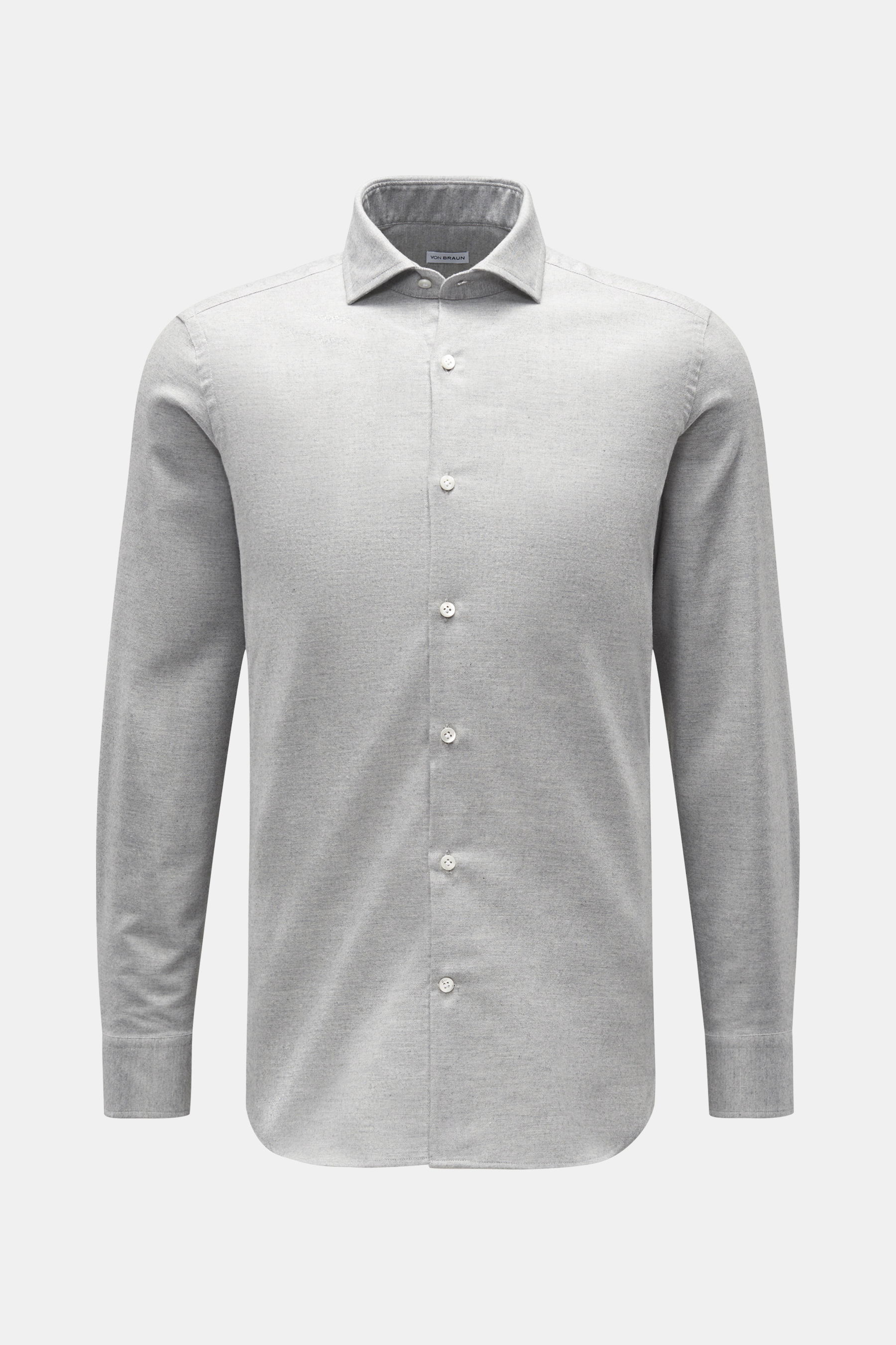 von Braun - Herren - Casual Hemd Haifisch-Kragen grau meliert