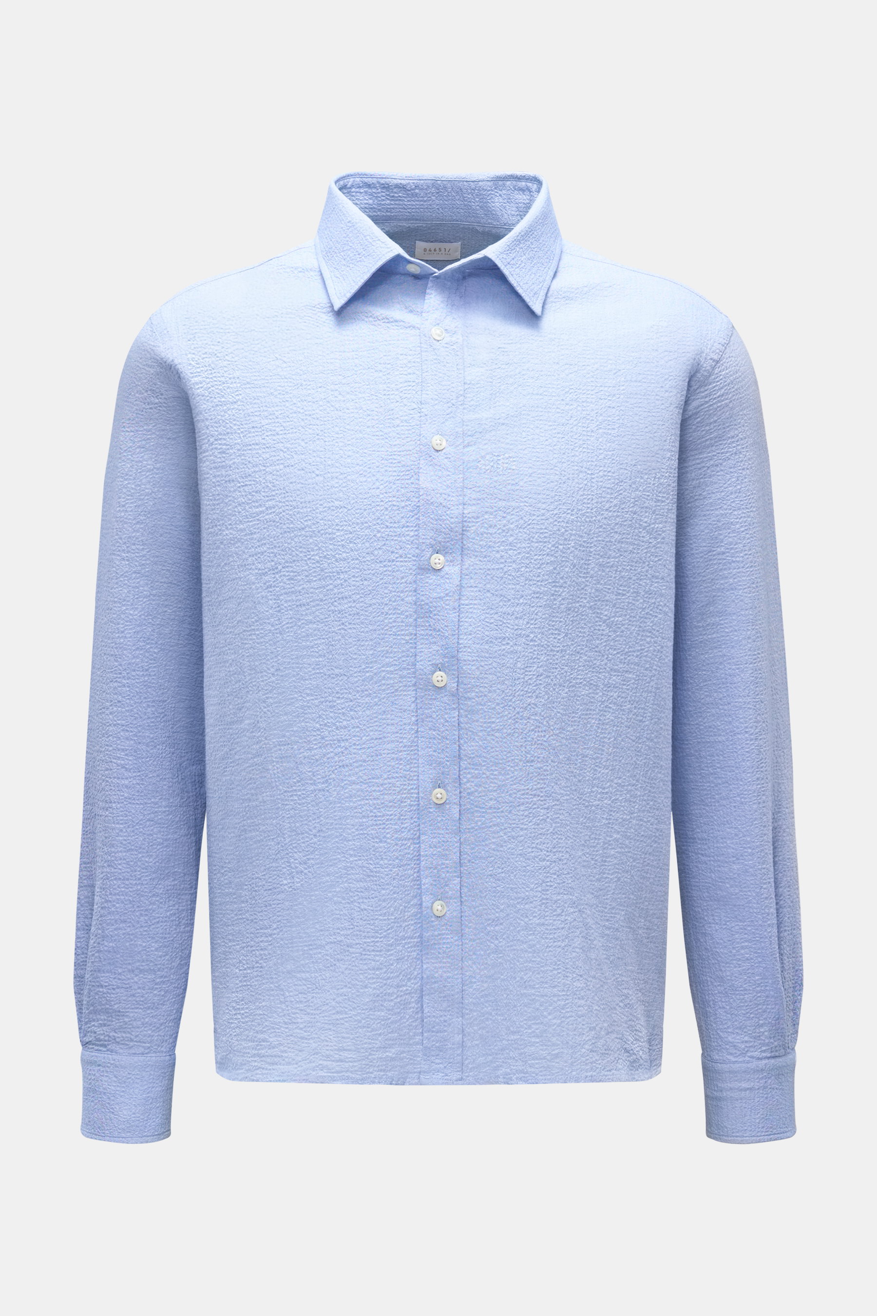 Casual Hemd 'Seersucker Shirt' Kent-Kragen hellblau