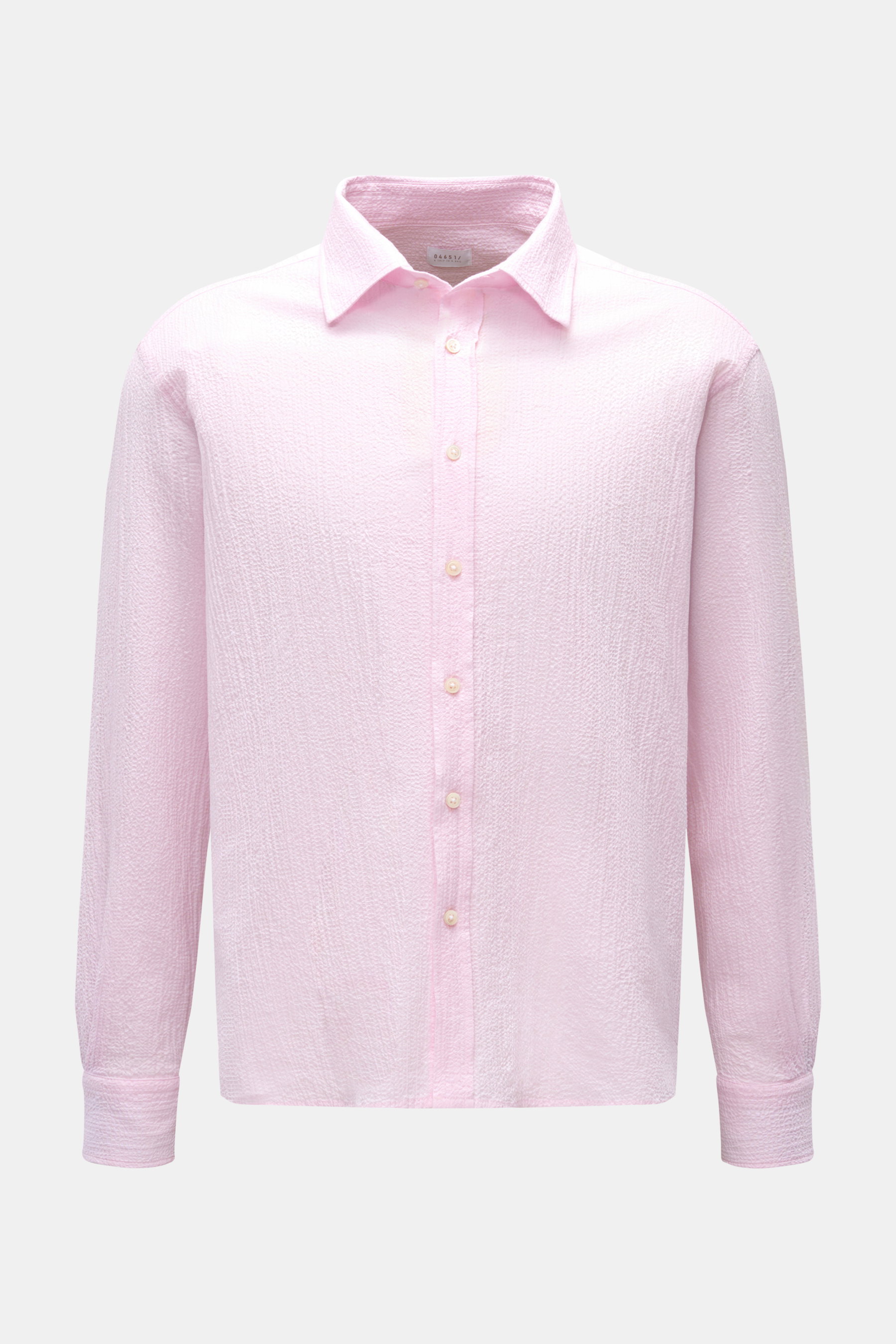 04651/ A trip in a bag Casual Hemd 'Seersucker Shirt' Kent-Kragen rosé