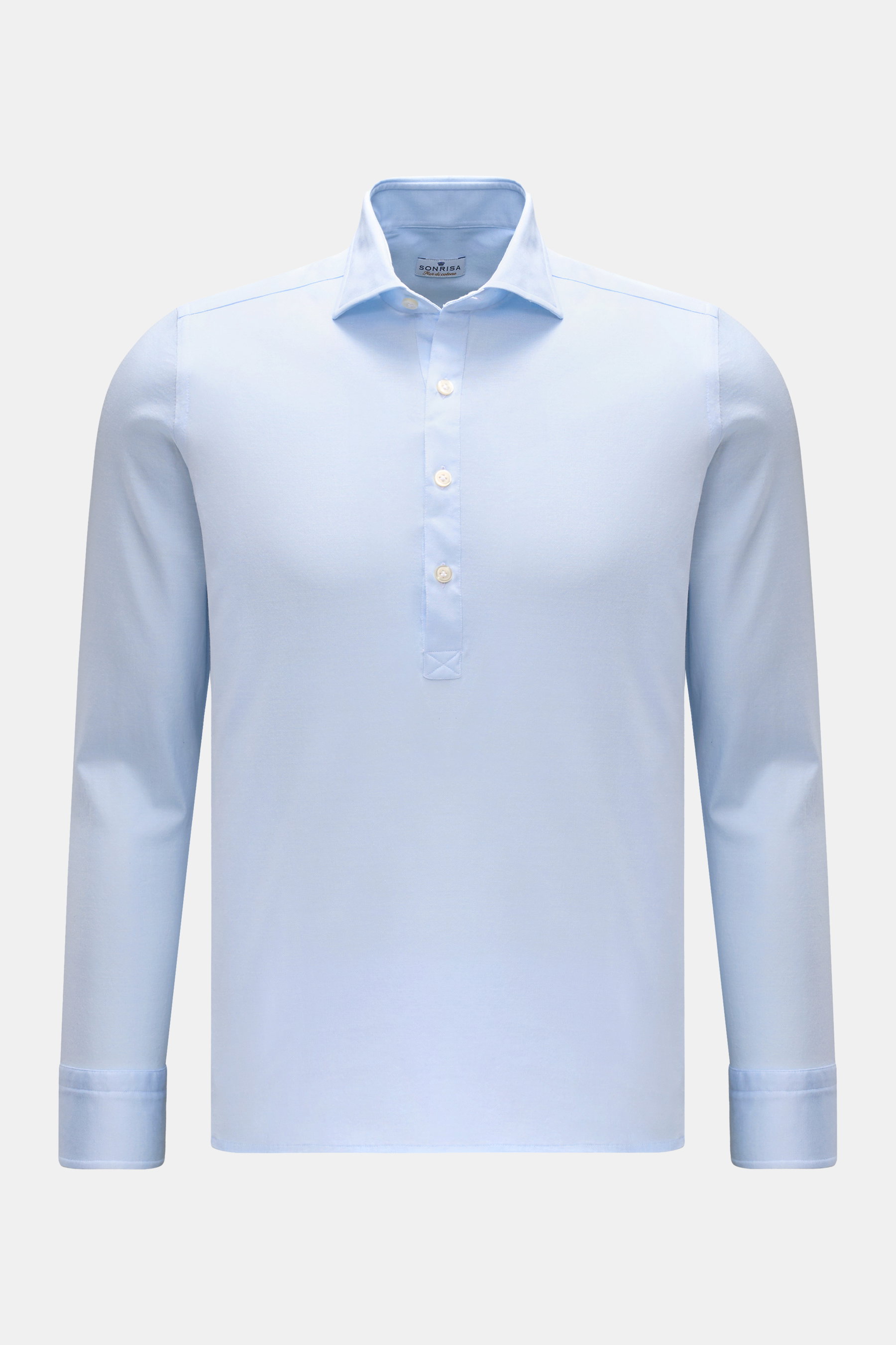 Popover shirt shark collar light blue