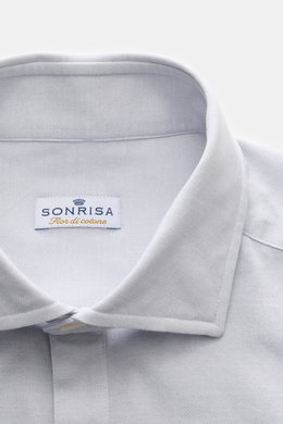 Sonrisa Popover-Hemd Haifisch-Kragen pastellblau