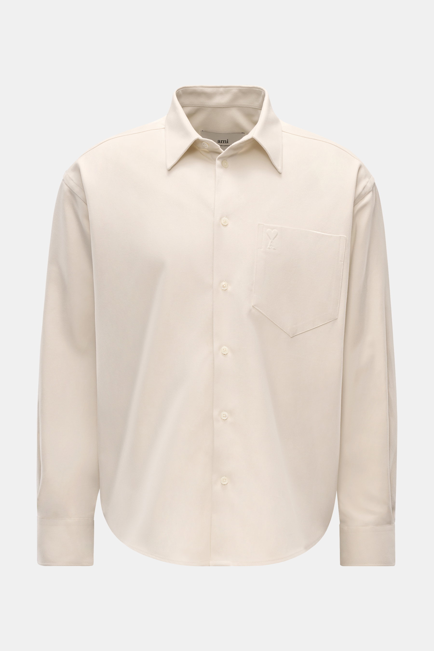Ami Paris Flanellhemd Kent-Kragen creme