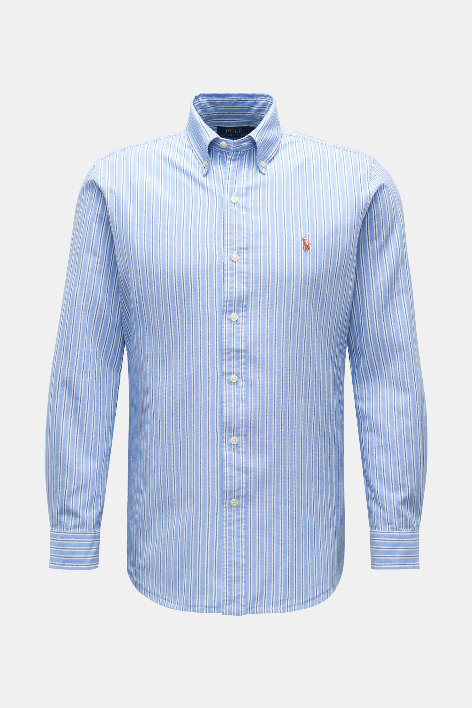 Polo Ralph Lauren Oxfordhemd Button-Down-Kragen hellblau/weiß/dark navy gestreift