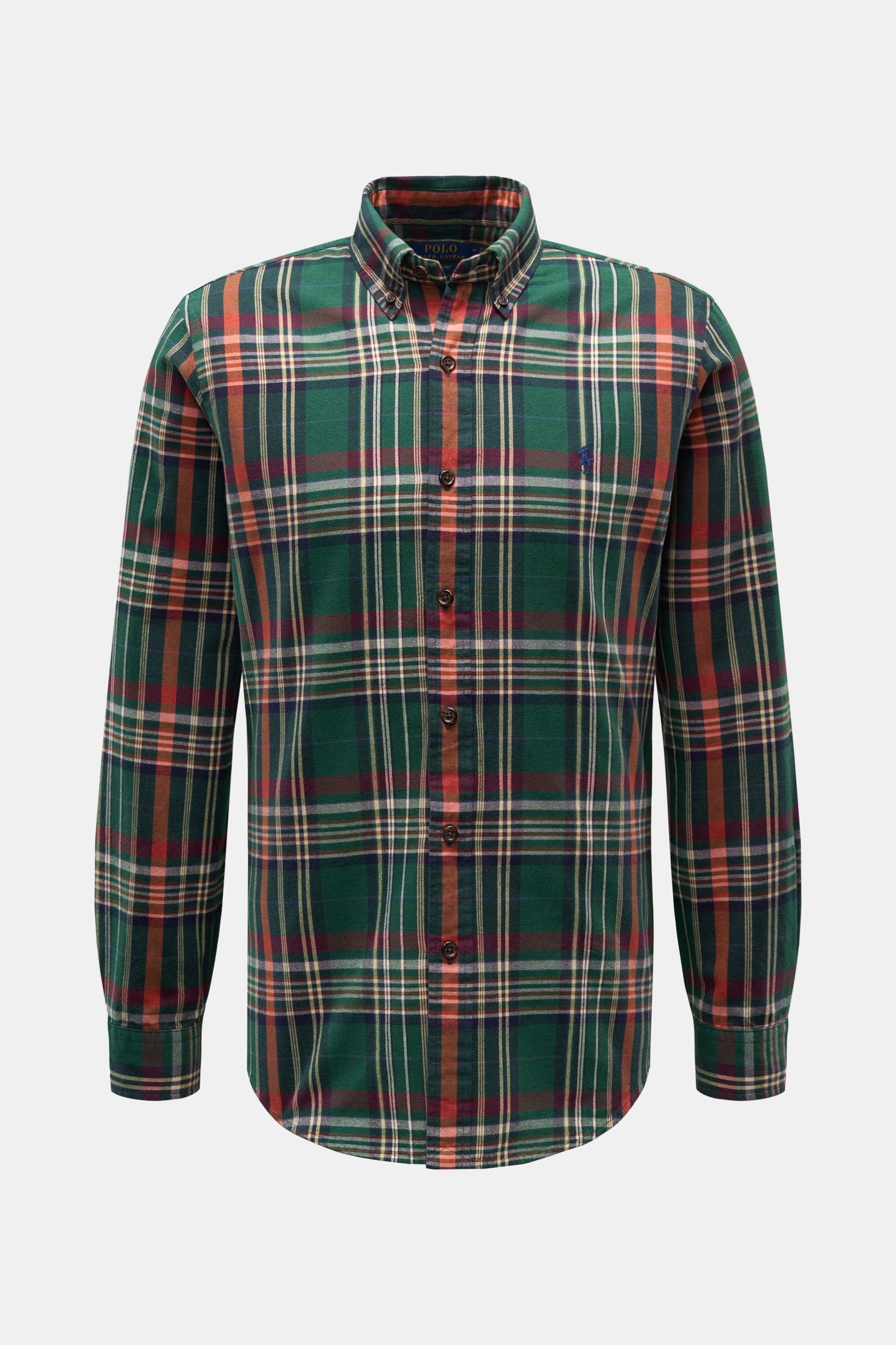 Polo Ralph Lauren Flanellhemd Button-Down-Kragen grün/weiß/navy kariert