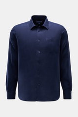 Vilebrequin Linen shirt slim collar navy