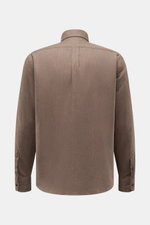 Back view of 04651/ A trip in a bag Casual Hemd 'Rustic Shirt' Kent-Kragen dunkelgrau in dark gray, showcasing brushed 100% cotton, oversized fit, classic sport cuffs, and a slightly rounded hem for all-year comfort. <p>Lässiger Stil trifft auf Komfort: D
