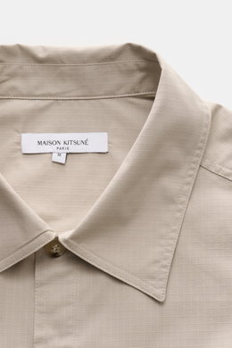 Maison Kitsuné Short sleeve shirt Kent collar beige
