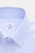 Alt tag (125 characters max): Close-up front view of Giampaolo Oxford shirt button-down collar light blue showing fabric texture and collar details.

Additional description: 
<p>A classic from Italian shirt experts GIAMPAOLO: This shirt in fine Oxford fab