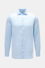 Alt tag (124 characters): Front view of MC2 Saint Barth Linen shirt 'Pamplona' shark collar light blue, slim fit, lightweight linen, casual style.

Additional description:  
<p>With this airy, lightweight shirt in pure linen, MC2 SAINT BARTH brings us a p