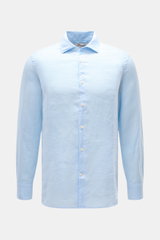 Alt tag (124 characters): Front view of MC2 Saint Barth Linen shirt 'Pamplona' shark collar light blue, slim fit, lightweight linen, casual style.

Additional description:  
<p>With this airy, lightweight shirt in pure linen, MC2 SAINT BARTH brings us a p