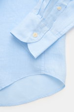Alt tag (125 characters max): Close-up from above of MC2 Saint Barth Linen shirt 'Pamplona' shark collar light blue cuff and rounded hem detail.

Description: <p>With this airy, lightweight shirt in pure linen, MC2 SAINT BARTH brings us a perfect piece fo