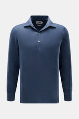 MC2 Saint Barth Popover-Leinenhemd 'Raphael' Haifisch-Kragen dunkelblau, vorne fotografiert, aus reinem Leinen, leichte Qualität, Regular Fit, französische Knopfleiste, klassische Sportmanschette.