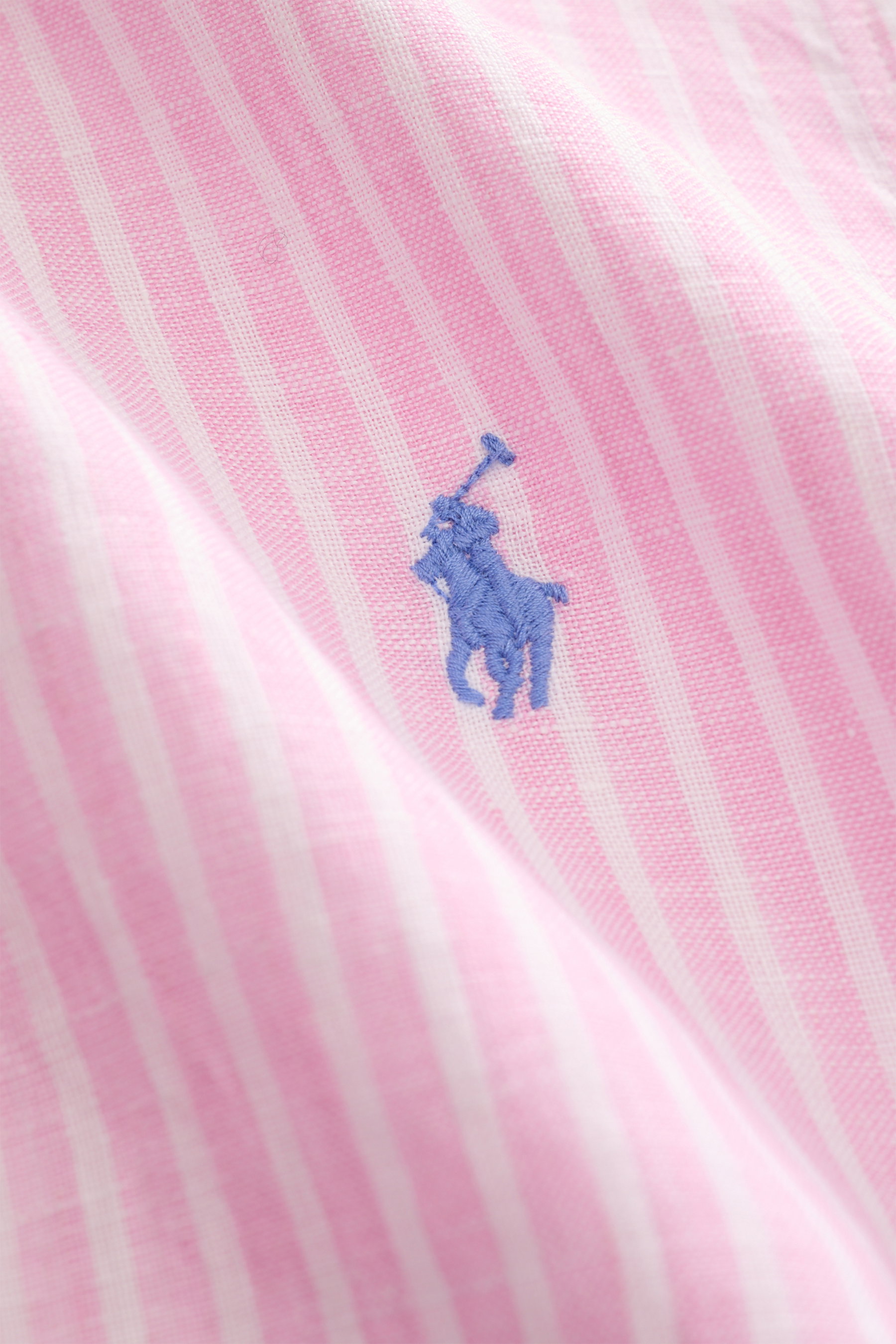 POLO RALPH LAUREN Leinenhemd Button-Down-Kragen rosé/weiß gestreift