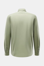 04651/ A trip in a bag Casual Hemd 'Cloudy Shirt' schmaler Kragen salbei, reine Baumwolle, leichte Qualität, weicher Griff, Rückansicht mit klassischer Sportmanschette.