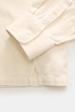 Officine Générale Popover-Hemd 'Jordy' Kent-Kragen creme, Detailansicht Manschette und Knopfleiste, reine Baumwolle, Oversized Fit