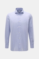 Giampaolo Casual Hemd Haifisch-Kragen blau/weiß kariert