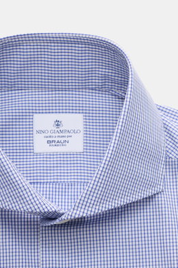 Giampaolo Casual Hemd Haifisch-Kragen blau/weiß kariert